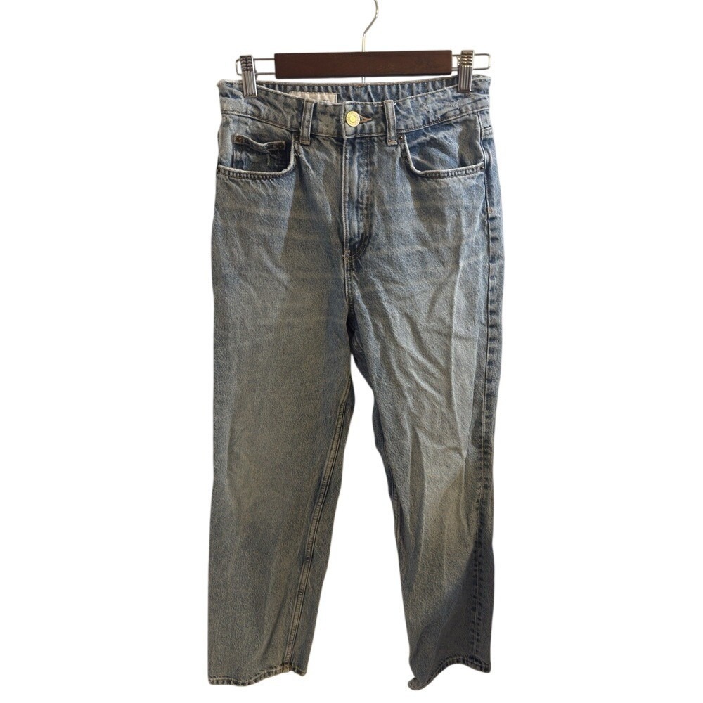 Zara Straight Leg Jeans Women Size 6‎ Light Blue High Rise Denim A031